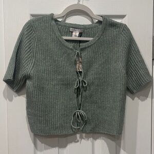 Sincerely Jules Sage Knit Cropped Top NWT